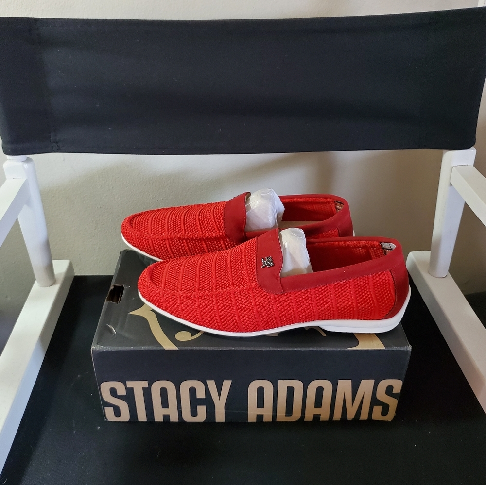 STACY ADAMS Ciran Textile Slip On Driving 7.5 Red - Picture 6 of 10